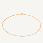 Marco Bicego Jewelry - Masai 18K Yellow Gold Coil 5 Station Diamond Collar Necklace | Manfredi Jewels
