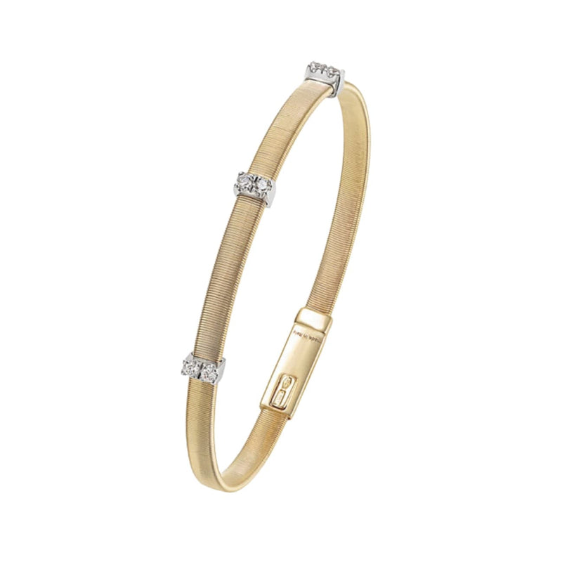 Marco Bicego Jewelry - Masai Single Strand 18K Yellow Gold Diamond Bracelet | Manfredi Jewels