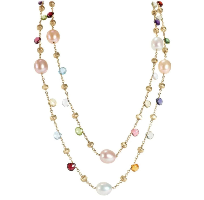 Marco Bicego Jewelry - Paradise 18K Yellow Gold Freshwater Pearl & Mixed Semiprecious Bead Long Necklace | Manfredi Jewels