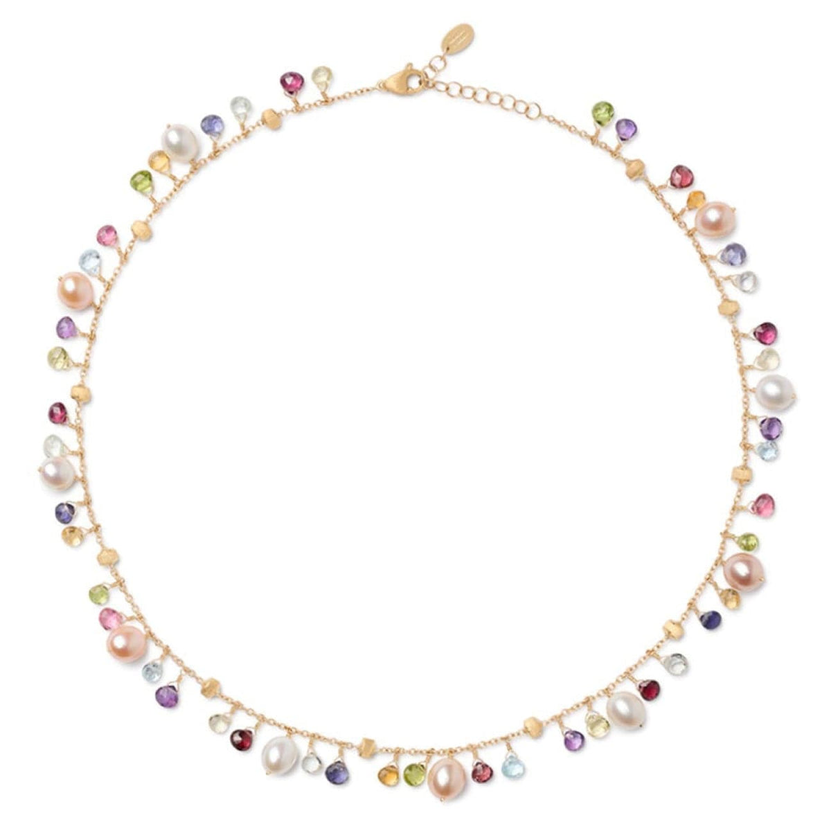 Marco Bicego Jewelry - Paradise 18K Yellow Gold Freshwater Pearl & Mixed Semiprecious Bead Single Strand Necklace | Manfredi Jewels