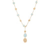 Marco Bicego Jewelry - Siviglia 18K Yellow Gold Aquamarine Bead Stations Diamond Lariat Necklace | Manfredi Jewels