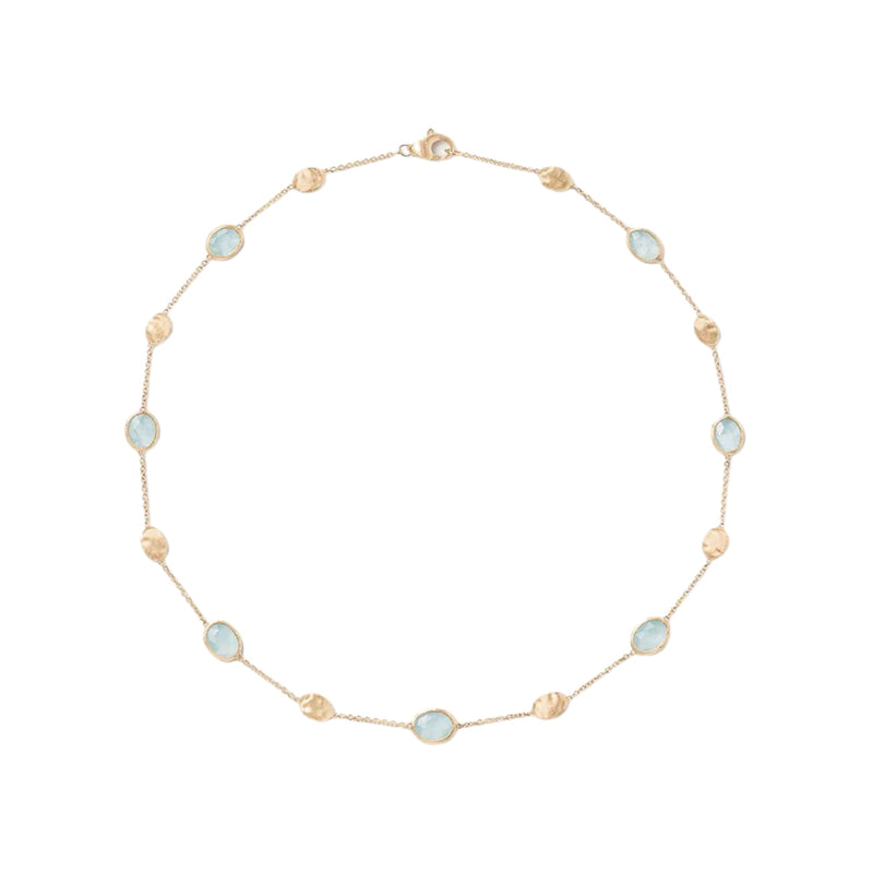 Marco Bicego Jewelry - Siviglia 18K Yellow Gold Aquamarine & Gold Necklace | Manfredi Jewels