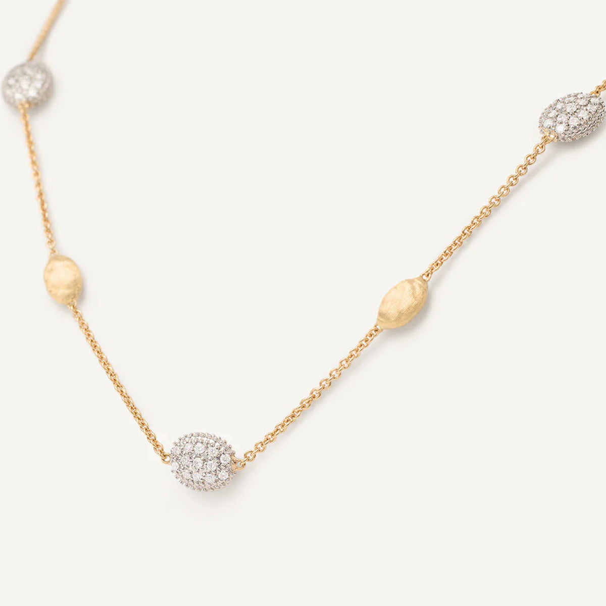 Marco Bicego Jewelry - Siviglia 18K Yellow Gold & Diamond Bean Necklace | Manfredi Jewels