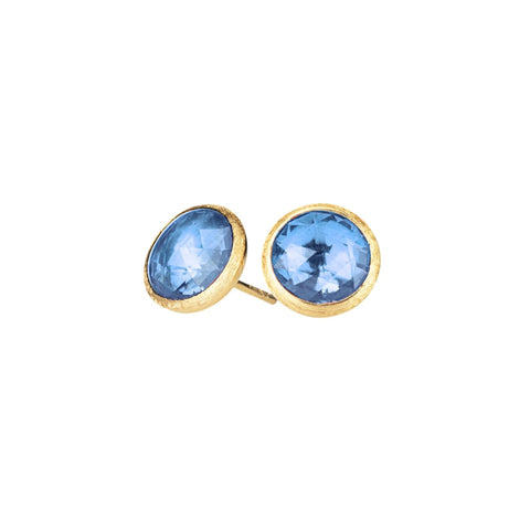 Topaz Petite Stud 18K Yellow Gold And Blue Earrings