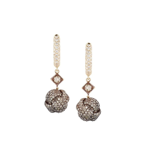 18K Yellow Gold Diamond Nodi Earrings