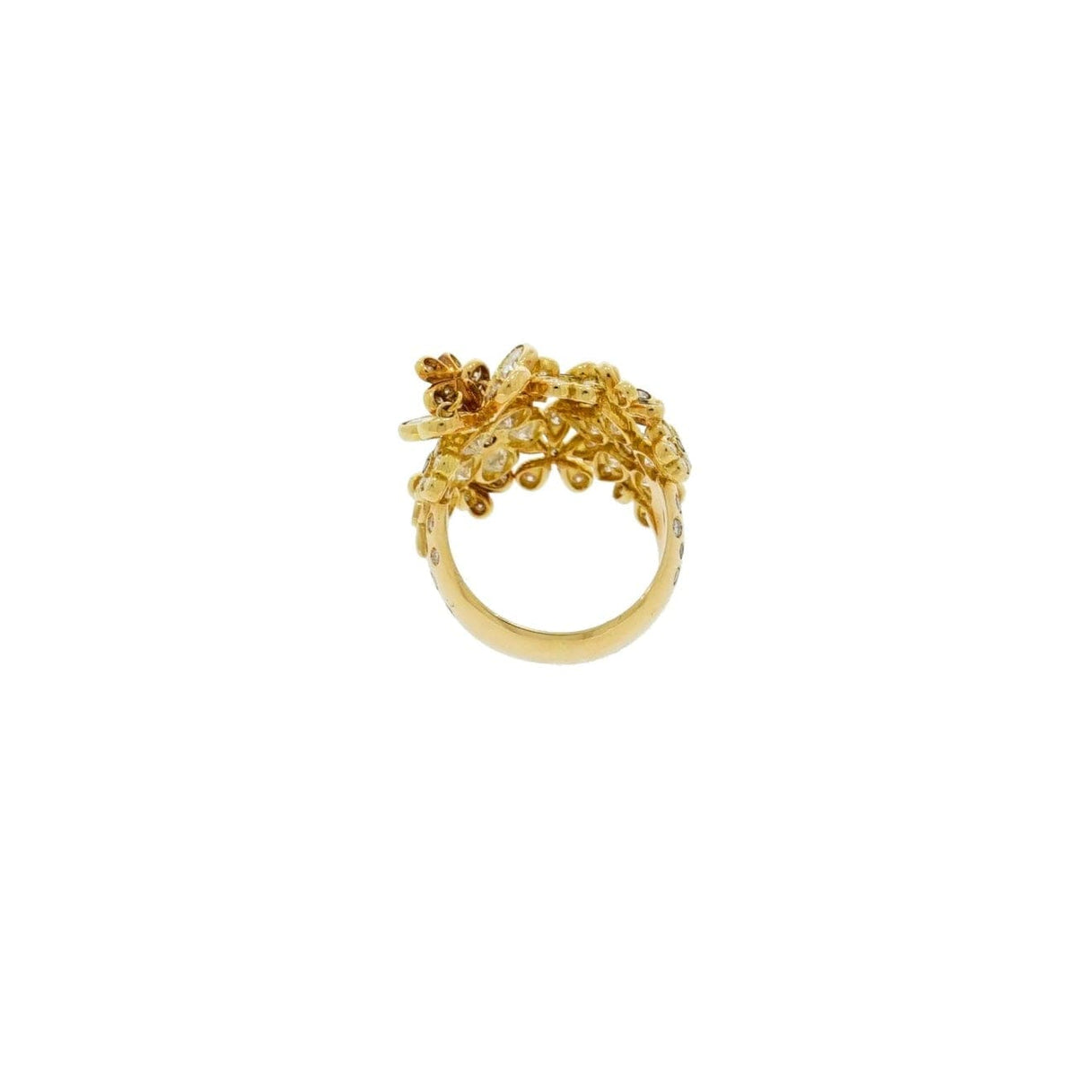 Mariani Jewelry - Flower And Butterfly 18K Yellow Gold Ring | Manfredi Jewels