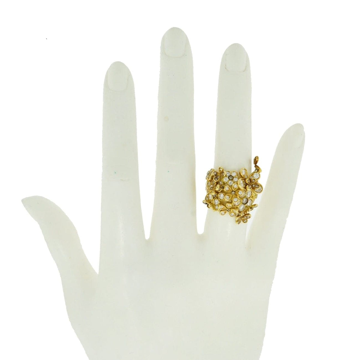 Mariani Jewelry - Flower And Butterfly 18K Yellow Gold Ring | Manfredi Jewels