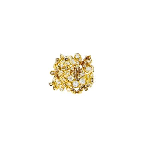 Mariani Jewelry - Flower And Butterfly 18K Yellow Gold Ring | Manfredi Jewels