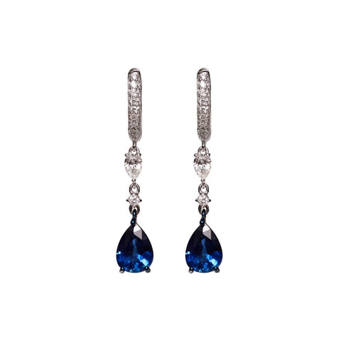 Sapphire and Diamond 18K Gold Earrings