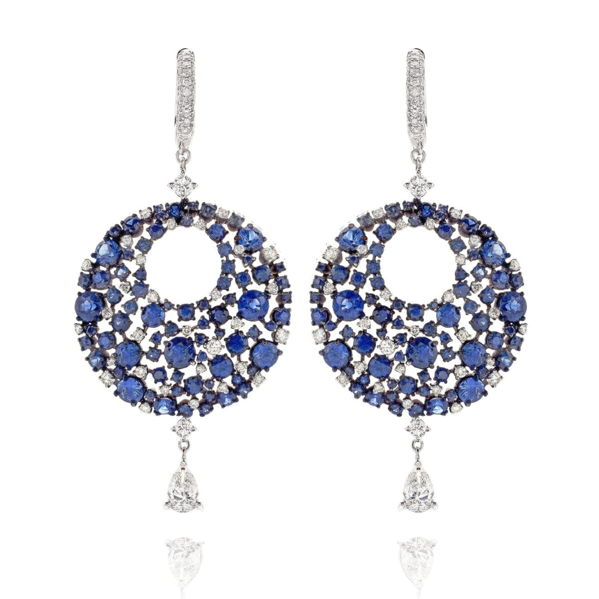 Mariani Jewelry - Sapphire and Diamond 18K White Gold Earrings | Manfredi Jewels