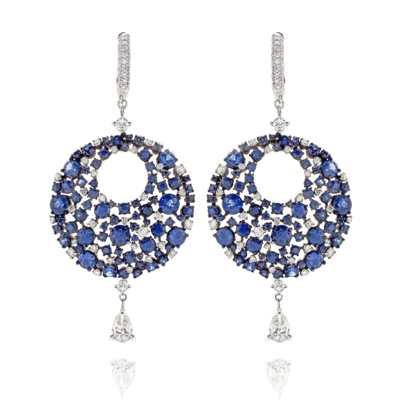 Mariani Jewelry - Sapphire and Diamond 18K White Gold Earrings | Manfredi Jewels