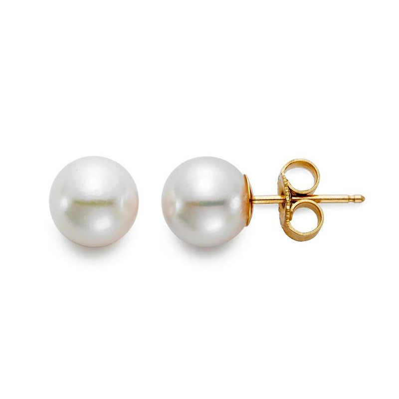 Mastoloni Jewelry - 18Kt Yellow Gold 6.6 - 7Mm ’A’ Cultured Pearl Stud Earrings | Manfredi Jewels