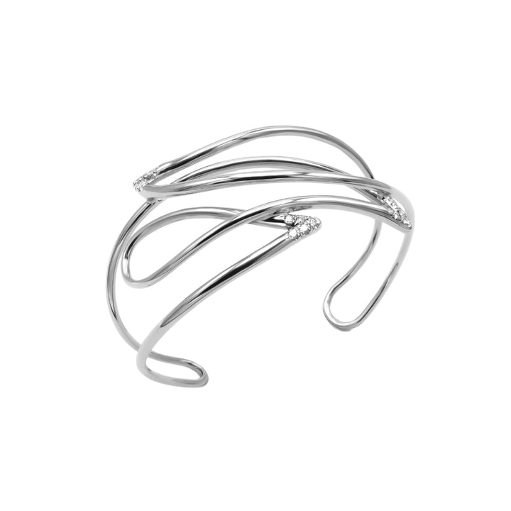 Mattioli Jewelry - Navettes 18K White Gold Diamond Cuff Bracelet | Manfredi Jewels