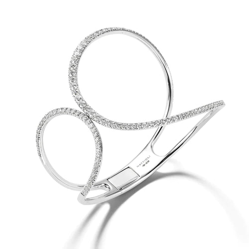 Mattioli Jewelry - Chips 18K White Gold Diamond Cuff Bracelet | Manfredi Jewels