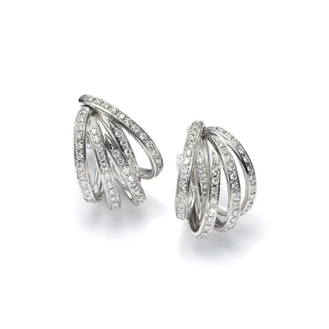 Tibet 18K White Gold Hoop Earrings