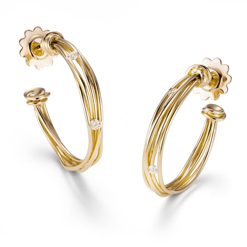 Mattioli Jewelry - Tibet 18K Yellow Gold Tension Hoop Earrings | Manfredi Jewels