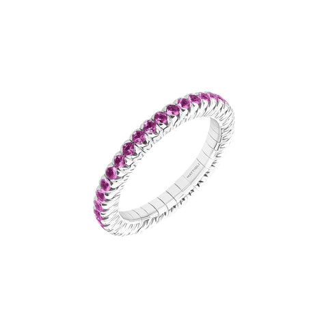 Xband Expandable 18K White Gold Pink Sapphire Ring
