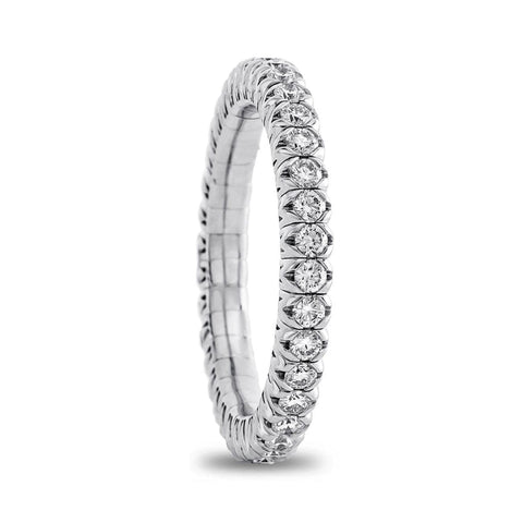 Xband Expandable 18Kt White Gold And White Diamonds Medium Size Ring