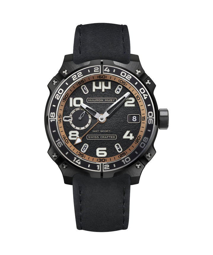 Mauron Musy Watches - GMT SPORT BLACK GRAPHITE | Manfredi Jewels
