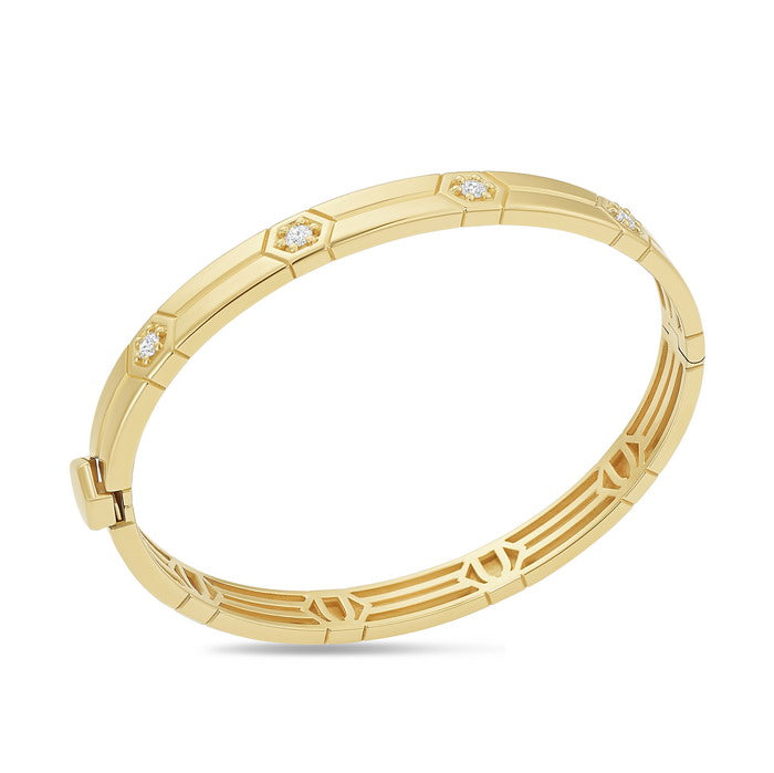Miseno Jewelry - Miseno Baia Sommersa 18K Yellow Gold Diamonds Bangle Bracelet | Manfredi Jewels
