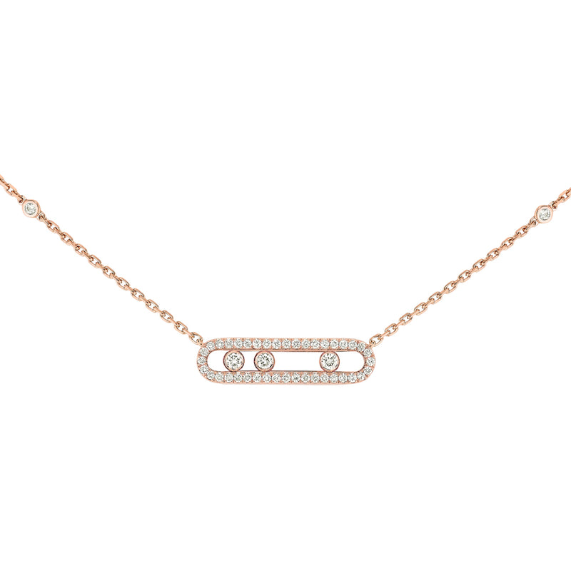 Messika Jewelry - Baby Move 18K Rose Gold Pavé Diamond Necklace | Manfredi Jewels