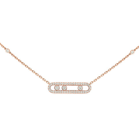 Baby Move 18K Rose Gold Pavé Diamond Necklace