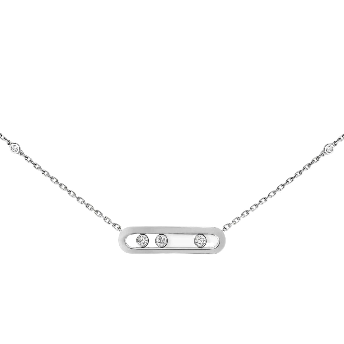 Messika Jewelry - Baby Move 18K White Gold Diamond Necklace | Manfredi Jewels