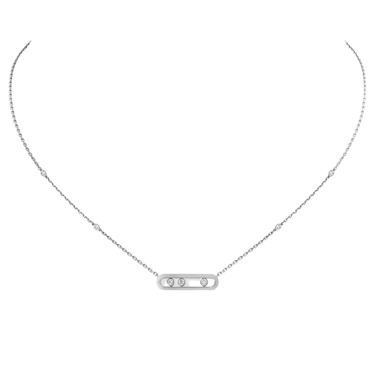 Messika Jewelry - Baby Move 18K White Gold Diamond Necklace | Manfredi Jewels