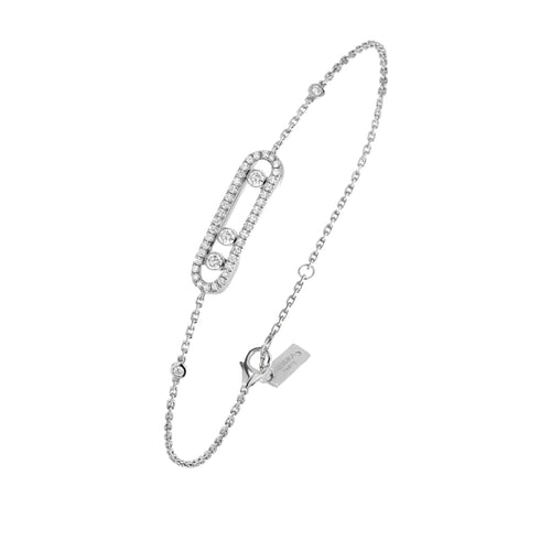 Messika Jewelry - Baby Move 18K White Gold Pavé Diamond Bracelet | Manfredi Jewels