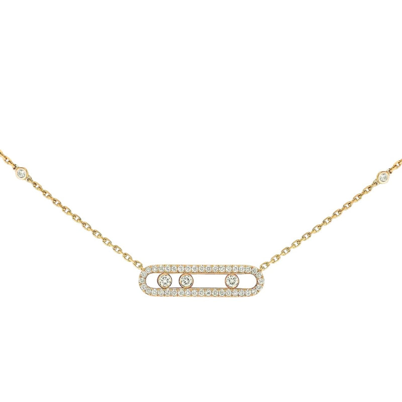 Messika Jewelry - Baby Move 18K Yellow Gold Pavé Diamond Necklace | Manfredi Jewels
