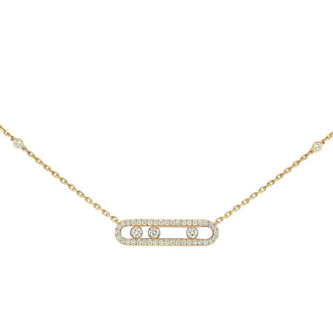 Baby Move 18K Yellow Gold Pavé Diamond Necklace