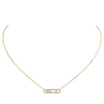 Messika Jewelry - Baby Move 18K Yellow Gold Pavé Diamond Necklace | Manfredi Jewels