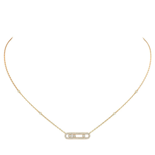 Messika Jewelry - Baby Move 18K Yellow Gold Pavé Diamond Necklace | Manfredi Jewels