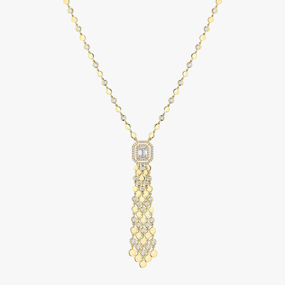 Messika Jewelry - D-Vibes Tassel 18K Yellow Gold Diamond Necklace | Manfredi Jewels