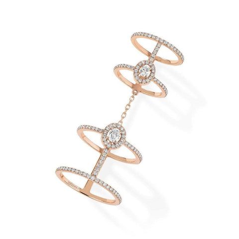 Glam'Azone Double Pavé Ring - Rose Gold