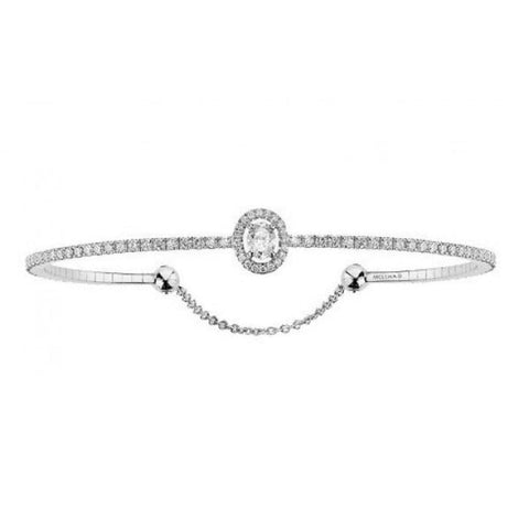 Glam'Azone Skinny White Gold Diamond Bracelet