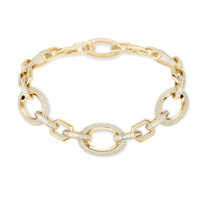 Messika Jewelry - High Jewelry 18K Yellow Gold Groove Diamond Necklace | Manfredi Jewels