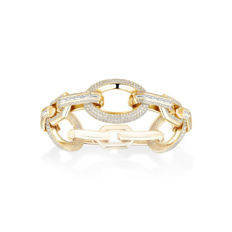 Messika Jewelry - High Jewelry 18K Yellow Gold Groove Diamond Pavé Bracelet | Manfredi Jewels