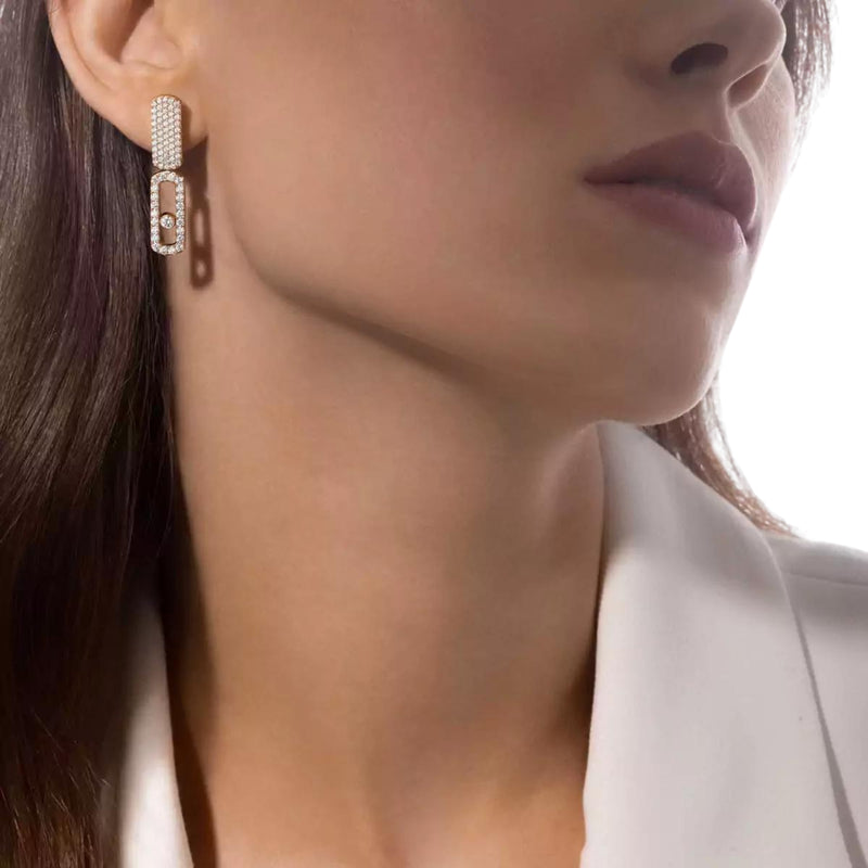 Messika Imperial 18k Yellow Gold Diamond Pave Move Lm Earrings Jewelry Manfredi Jewels