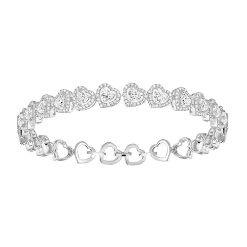 Messika Jewelry - Joy Cœur 18K White Gold Multi Rivière Pavé Diamond Bracelet | Manfredi Jewels