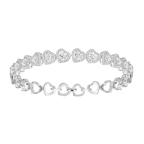 Joy Cœur 18K White Gold Multi Rivière Pavé Diamond Bracelet