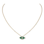 Messika Jewelry - Lucky Eye 18K Yellow Gold Malachite Diamond Necklace | Manfredi Jewels