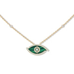 Messika Jewelry - Lucky Eye 18K Yellow Gold Malachite Diamond Necklace | Manfredi Jewels