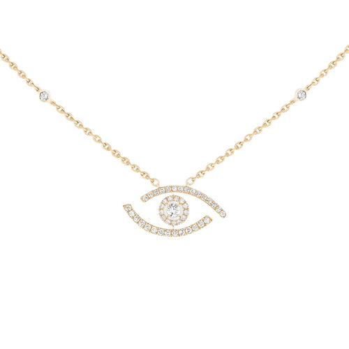 Messika Jewelry - Lucky Eye 18K Yellow Gold Pavé Diamond Necklace | Manfredi Jewels