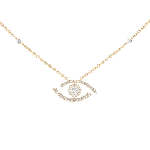 Lucky Eye 18K Yellow Gold Pavé Diamond Necklace