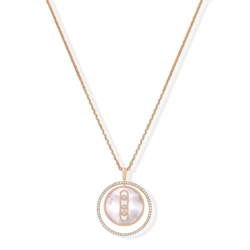 Messika Jewelry - Lucky Move 18K Rose Gold Mother - Of - Pearl Petite Model Diamond Necklace | Manfredi Jewels