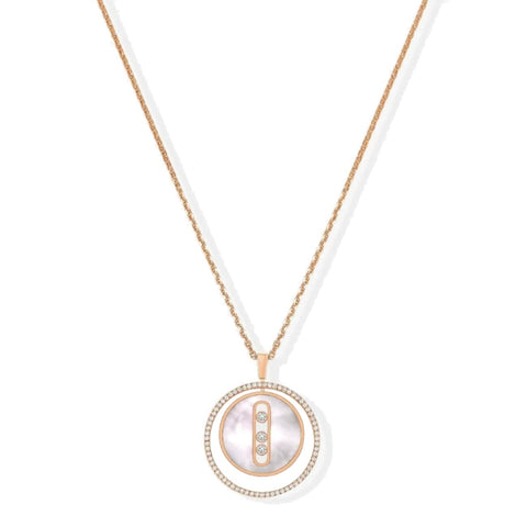 Lucky Move 18K Rose Gold Mother-Of-Pearl Petite Model Diamond Necklace