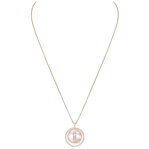 Messika Jewelry - Lucky Move 18K Rose Gold Mother - Of - Pearl Petite Model Diamond Necklace | Manfredi Jewels