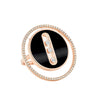 Messika Jewelry - Lucky Move 18K Rose Gold Onyx Large Model Diamond Ring | Manfredi Jewels