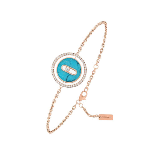 Messika Jewelry - Lucky Move 18K Rose Gold Turquoise Diamond Petite Bracelet | Manfredi Jewels